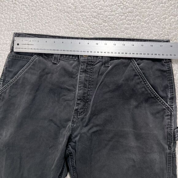 Carhartt Carpenter Pants Men’s 35x31 Black Twill Utility Work Relaxed Workwear - Picture 8 of 11